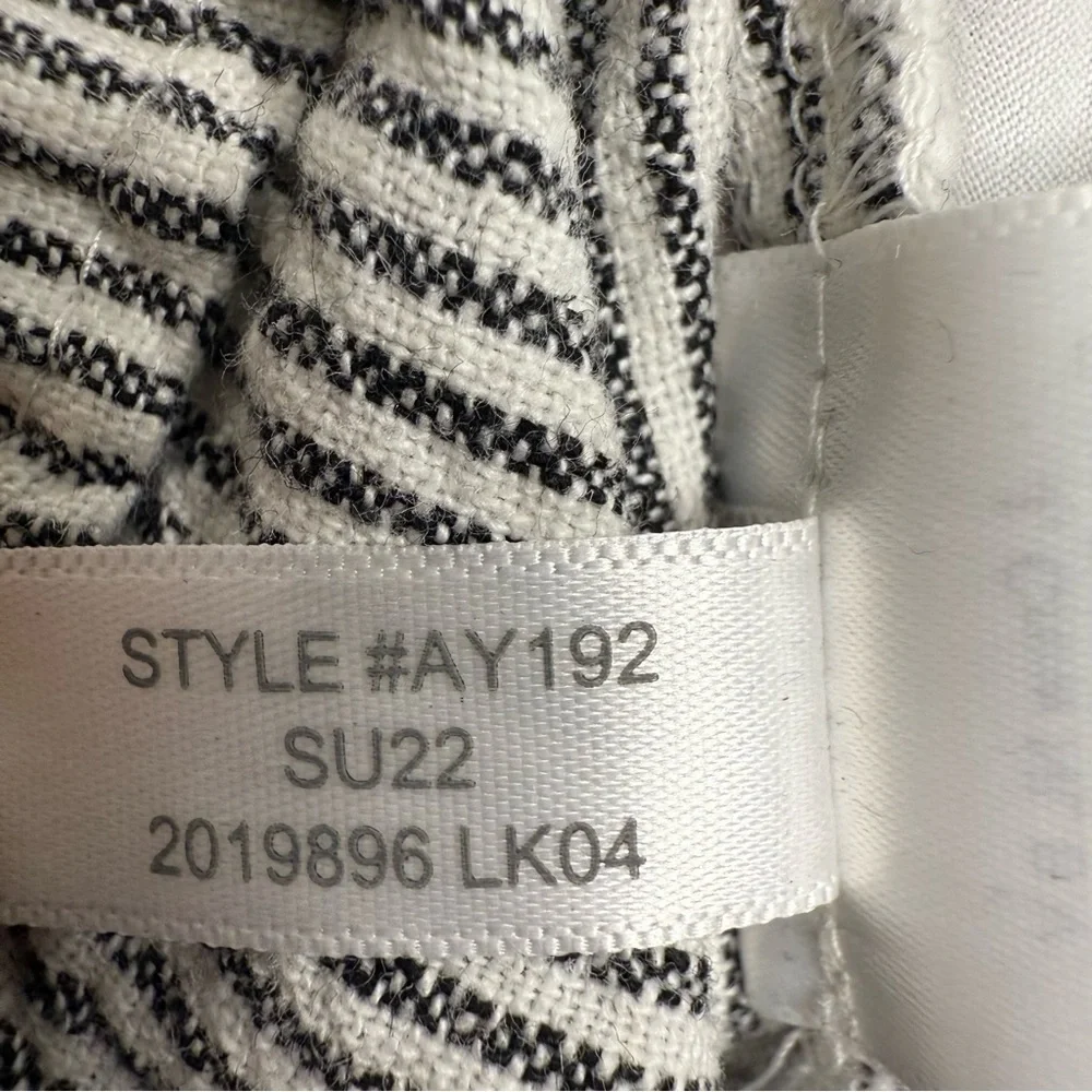 J. Crew Gray Straight Leg Pants with Elastic Waistband Gray White Stripes Size 0